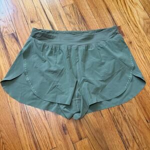 Lululemon Army Green Fast and Free Workout Shorts Size Medium